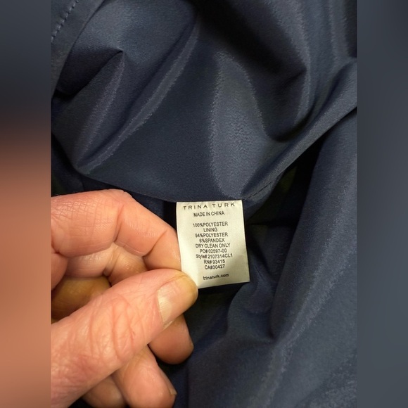 TRINA TURK Blue long flutter sleeve cocktail shift dress size S - Picture 12 of 15